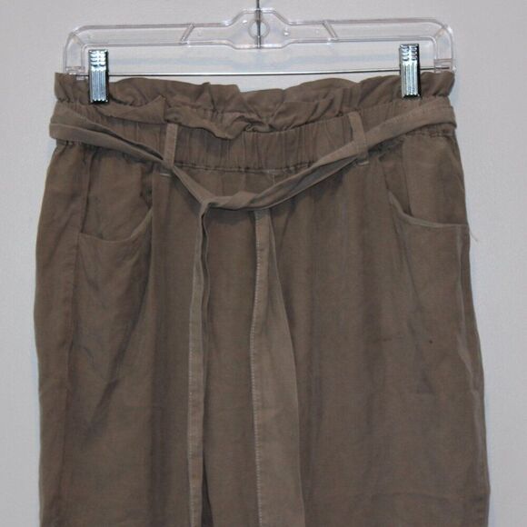 Anthropologie Thread & Supply Brown High-Waisted Tie-Waist Trouser Pants  Medium - Picture 7 of 11